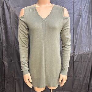 The Limited Olive Green Cold Shoulder Top